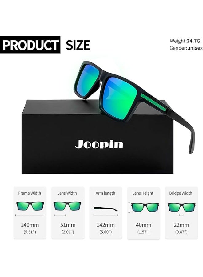 Joopin Sunglasses for Men Women, Polarized Vintage Square Sun Glasses Lightweight TR90 Frame UV400 Protection - Image 2