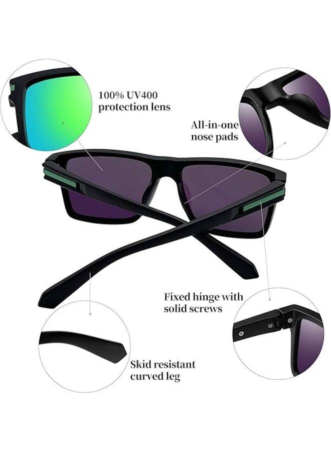 Joopin Sunglasses for Men Women, Polarized Vintage Square Sun Glasses Lightweight TR90 Frame UV400 Protection - Image 4