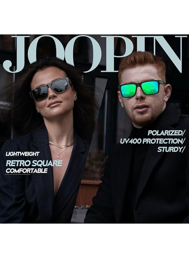 Joopin Sunglasses for Men Women, Polarized Vintage Square Sun Glasses Lightweight TR90 Frame UV400 Protection - Image 5