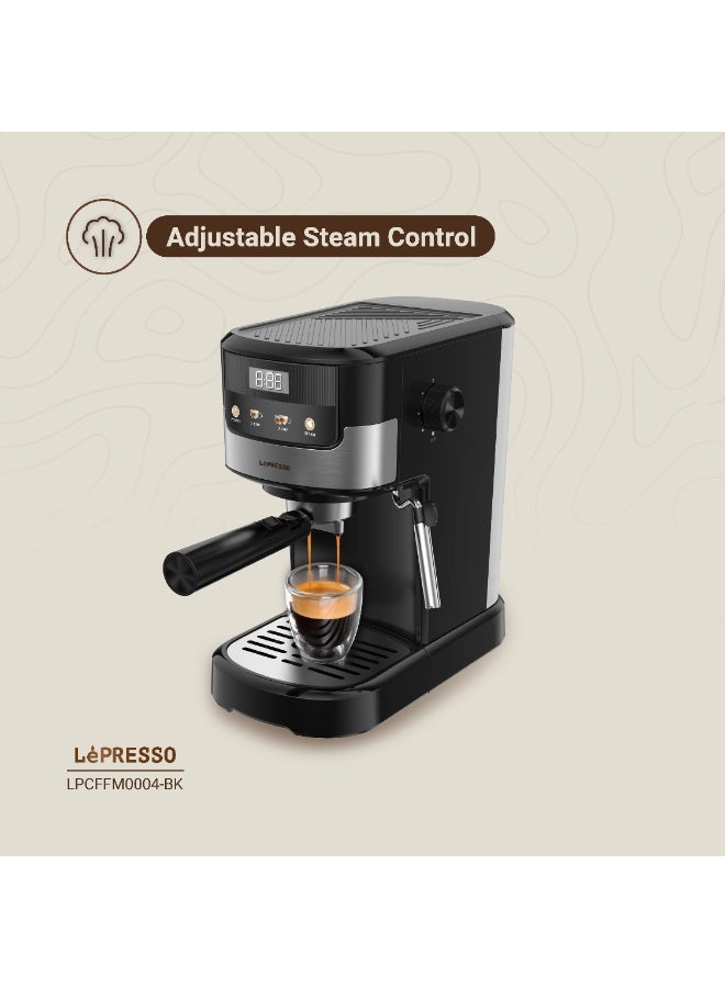 ليبرسو ماكينة صنع قهوة الإسبريسو سوبريما مع شاشة تعمل باللمس وبخار الحليب بقوة 1100 وات / صينية تنقيط قابلة للغسل / متوافقة مع نسبرسو / ضغط 20 بار - أسود - Image 3