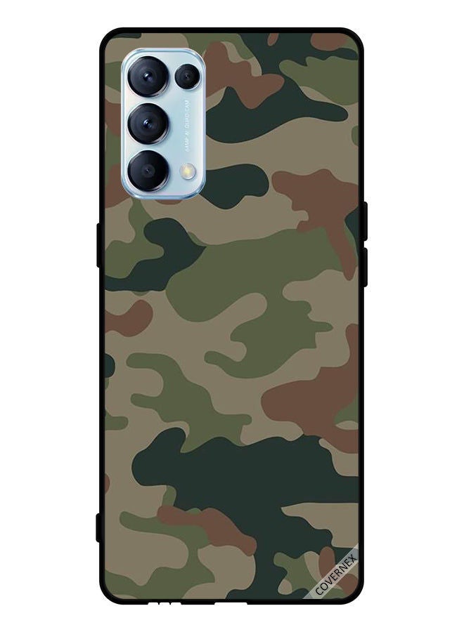 Covernex Protective Case Cover For Oppo Reno5 Pro 5G Green & Brown Camouflage Pattern  - Image 1