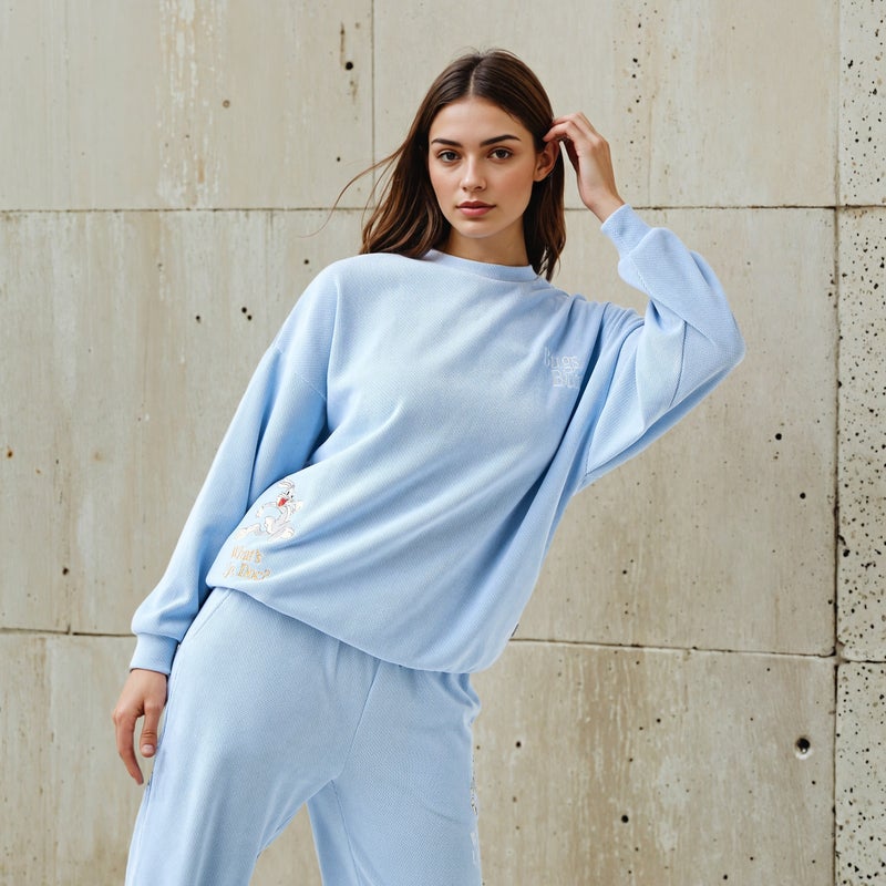 SP Characters Sweatshirt with Bugs Bunny Embroidery Recycled Polyester - Image 4