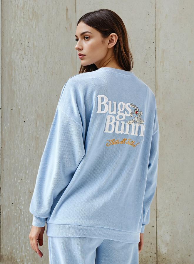 SP Characters Sweatshirt with Bugs Bunny Embroidery Recycled Polyester - Image 1