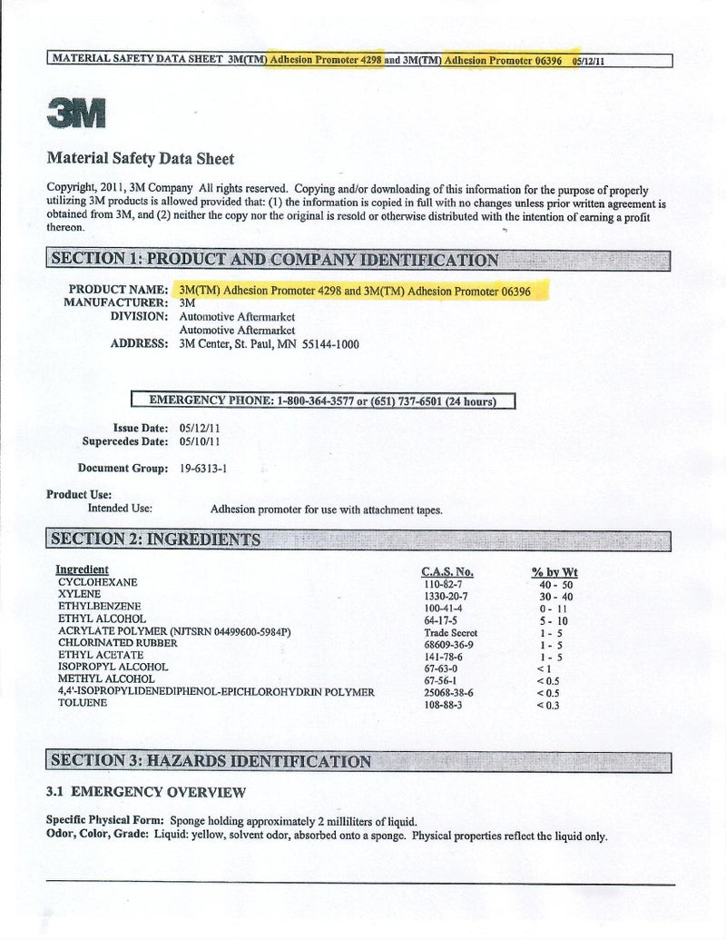 3M 4298 Adhesion Promoter, 25 Sponge Applicators (Choose 3, 5 or 25 Qty) - Image 3