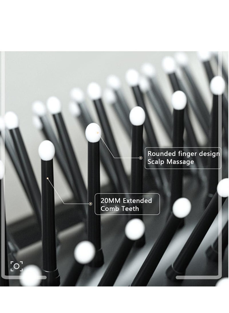 2 Pack Folding Hair Mini Brush with Mirror Portable Travel Hair Brush Air Cushion Comb Pocket Hair Styling Brush Hair Massage Brush for Women Men - Detangle Smooth, and Style Any Hair Type