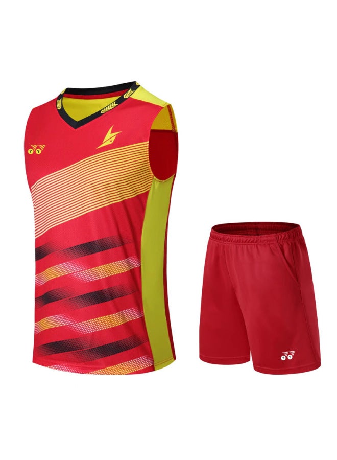 Yy New Summer Men's Sleeveless Sports Training Badminton Jersey Casual Wear Breathable Sweat-absorbent Quick-drying Set