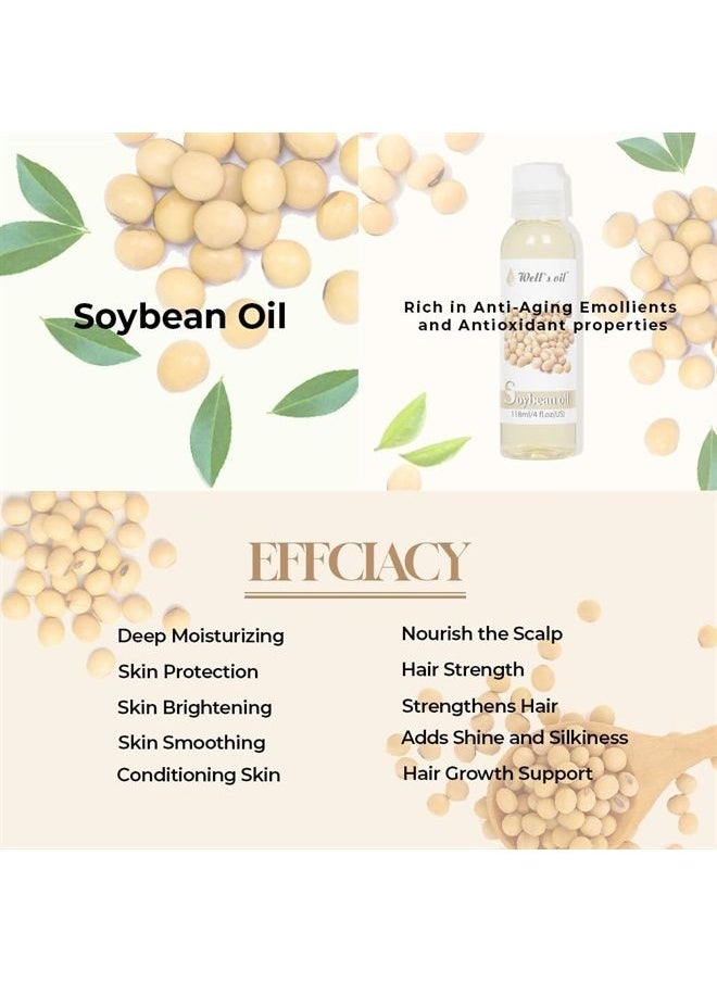 Well's Oil - Well's 100% Pure Hair & Skin Soybean Oil | Natural Carrier Oil | For Hair, Eyelashes & Brows Growth | Moisturise, Strengthen Hair, Skin & Nails | Cold Pressed, 4 fl oz - Image 1