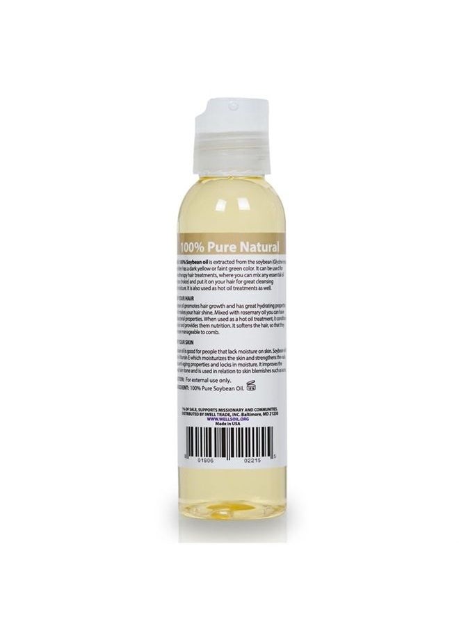 Well's Oil - Well's 100% Pure Hair & Skin Soybean Oil | Natural Carrier Oil | For Hair, Eyelashes & Brows Growth | Moisturise, Strengthen Hair, Skin & Nails | Cold Pressed, 4 fl oz - Image 1