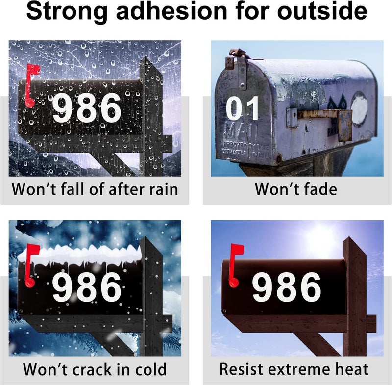 olaine 1.5 inch Mailbox Numbers for Outside, 50 Pcs Reflective Number Stickers with Sticky Tab for Easy Backing Separation, Pre-cut for Effortless Align, Strong Self Adhesive Vinyl Address Numbers for Houses - Image 4