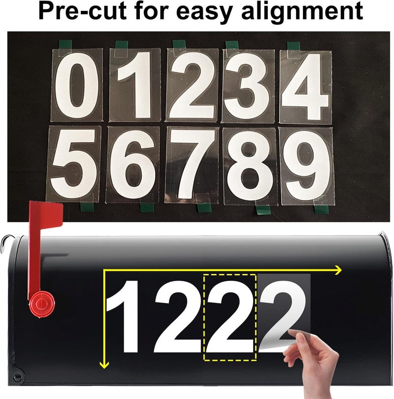 olaine 1.5 inch Mailbox Numbers for Outside, 50 Pcs Reflective Number Stickers with Sticky Tab for Easy Backing Separation, Pre-cut for Effortless Align, Strong Self Adhesive Vinyl Address Numbers for Houses - Image 5