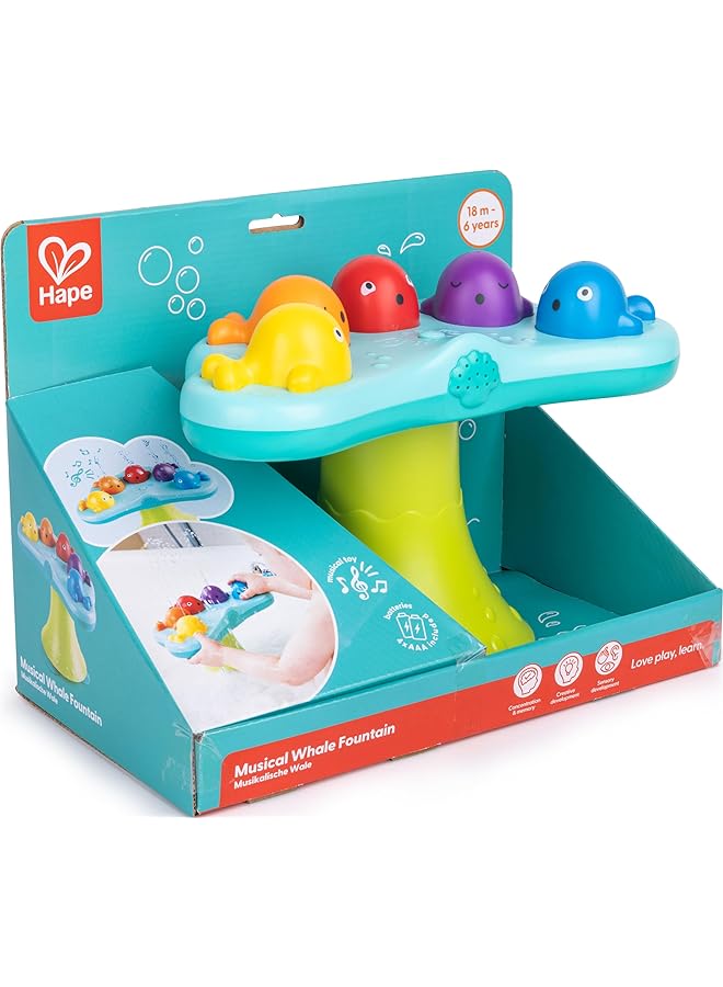Hape Musical Whale Fountain Musical Bath Time Toy Playset For Toddlers 18 Months And Up - Image 5