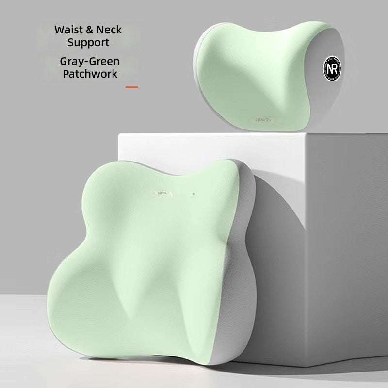 Car Lumbar Support Pillow with Headrest, Memory Foam Cushion for Seat Comfort - Wholesale  Available - Image 1
