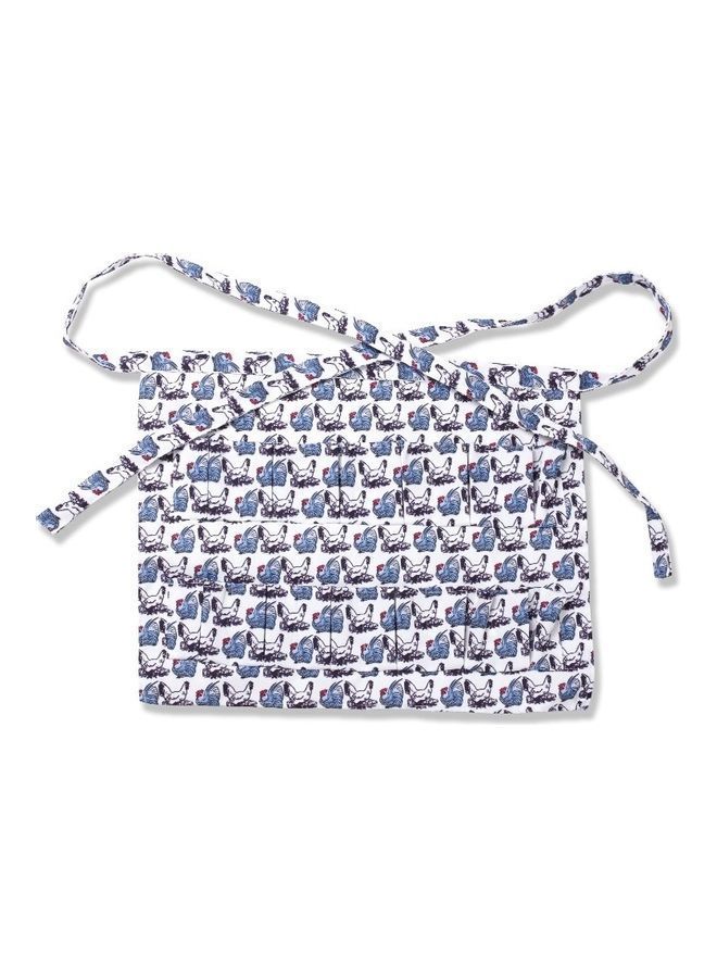 NIBEMINENT 5-Piece Egg Collection Apron with Multiple Pockets Blue/Black/White 31.5 x 26.5cm  - Image 1