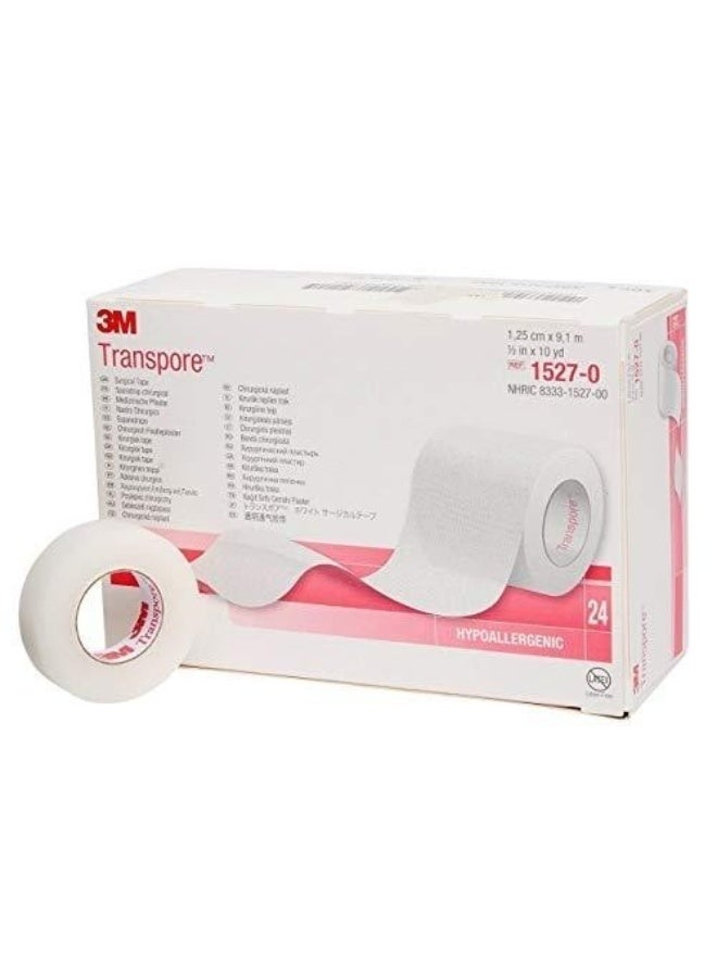 3M 1527-0 Transpore Tape  2 Rolls 0.5 inc x 10 yd (1.25cm x 9.14m) - Image 4