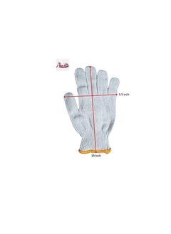 ABBASALI Plain Gloves with Yellow Edge Washable Cotton Glove  - Image 3