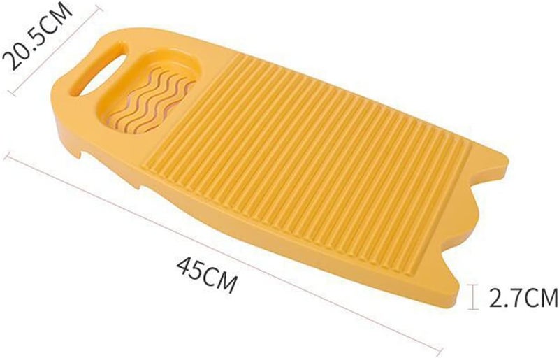 Cansybil Non-Slip Laundry Washing Board, Household Washboard, Hand Wash Board, Manual Wash Clothes Laundry Pad Scrubbing Board for Household(15.7x8.07x1.06inches) (D-Yellow) - Image 2