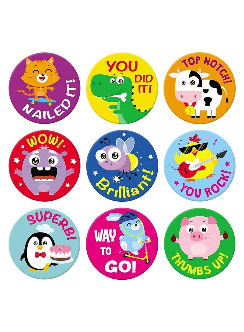 UP TO DATE Sticker circle shapes of birds and anns, school stickers 2.6 cm - Image 1