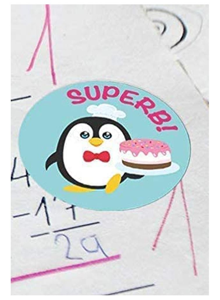 UP TO DATE Sticker circle shapes of birds and anns, school stickers 2.6 cm - Image 4