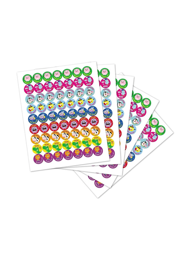 UP TO DATE Sticker circle shapes of birds and anns, school stickers 2.6 cm - Image 2