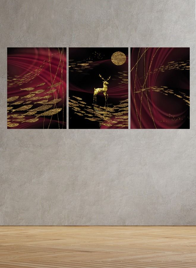 Marktna Decorative Wall Art Painting With an Abstract Design, 3 Pieces, Size 120x60cm - Image 1