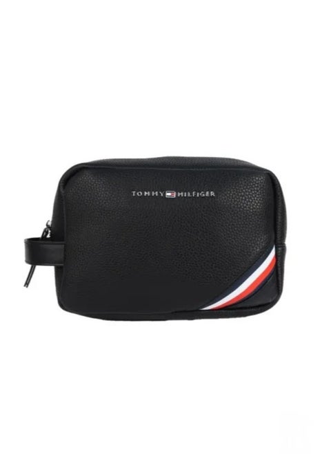 Tommy Hilfiger Sponge bag with metal logo and Tommy tape, black