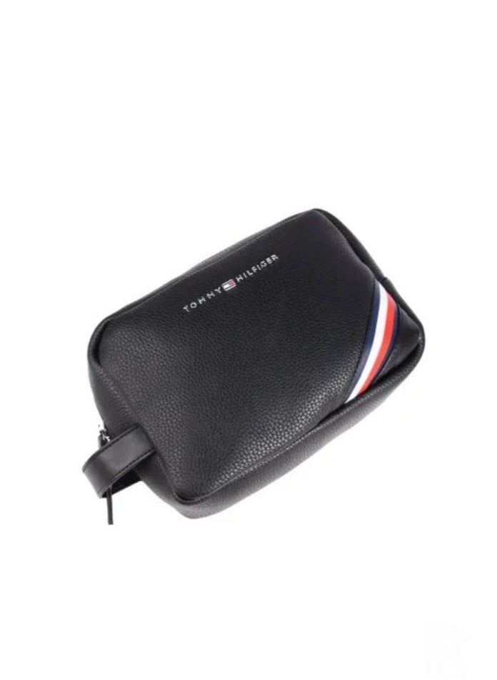 Tommy Hilfiger Sponge bag with metal logo and Tommy tape, black