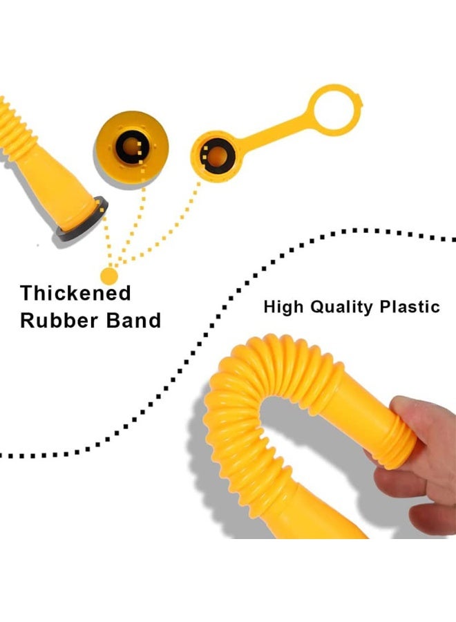 25pcs Gas Can Spout Replacement, Gas Can Nozzle,(3Kit-Yellow) with 6 Screw Collar Caps with Gas Can Vent Caps, Thick Rubber pad, Spout Cover, Base Caps - Image 2