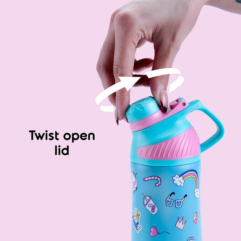 Rabitat ZYLO Vacuum Insulated Water Bottle Sizzle 550ml | 2 Years Brand Warranty | Water Bottle for School Kids | Thermos Flask | Upto 24 hrs Hot and Cold Steel Water Bottle | ISI Certified - Image 3