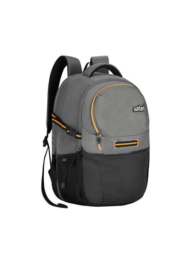 Safari Safari Expand 12 Casual Laptop Compatible Backpack, 3 Compartments with Side and Front Pocket, Padded Back & Shoulders, Expandable, 43L, Grey  - Image 3
