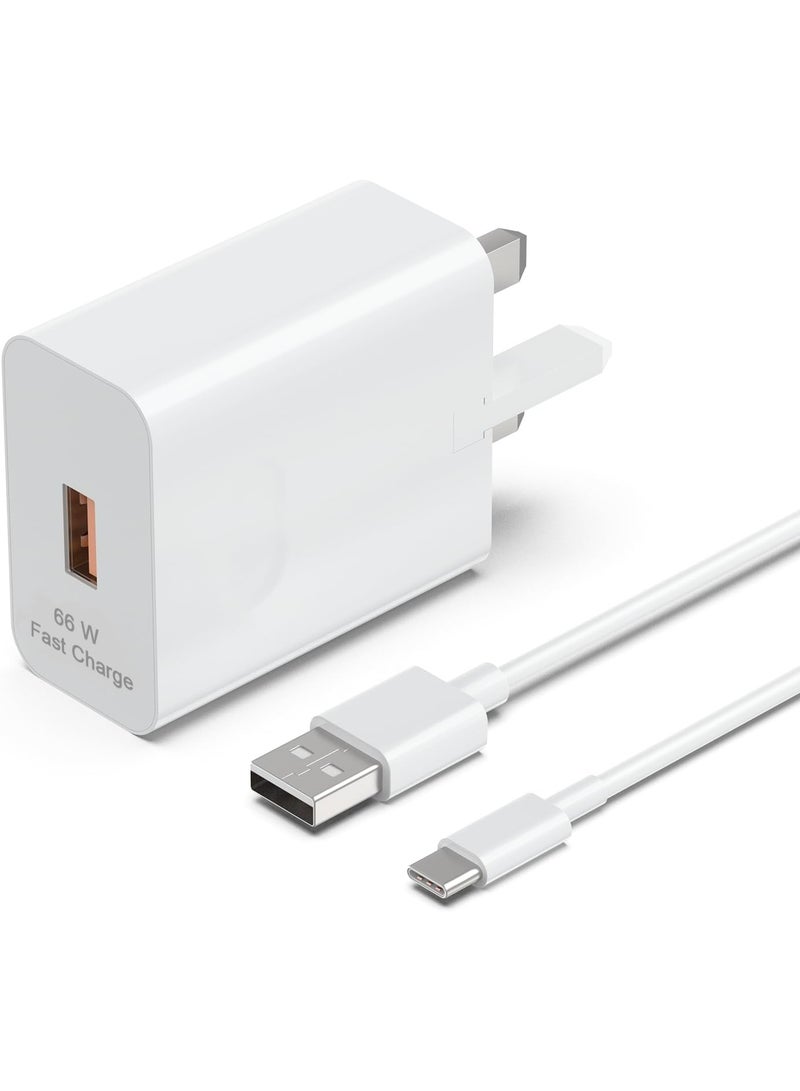 Starwell 66W SuperCharge USB C Power Adapter with 6A Fast Charging Cable Compatible with Honor X9c X5b X7b Magic6 7 Lite Pad X9 9 Huawei Phones/Tablets - Image 1