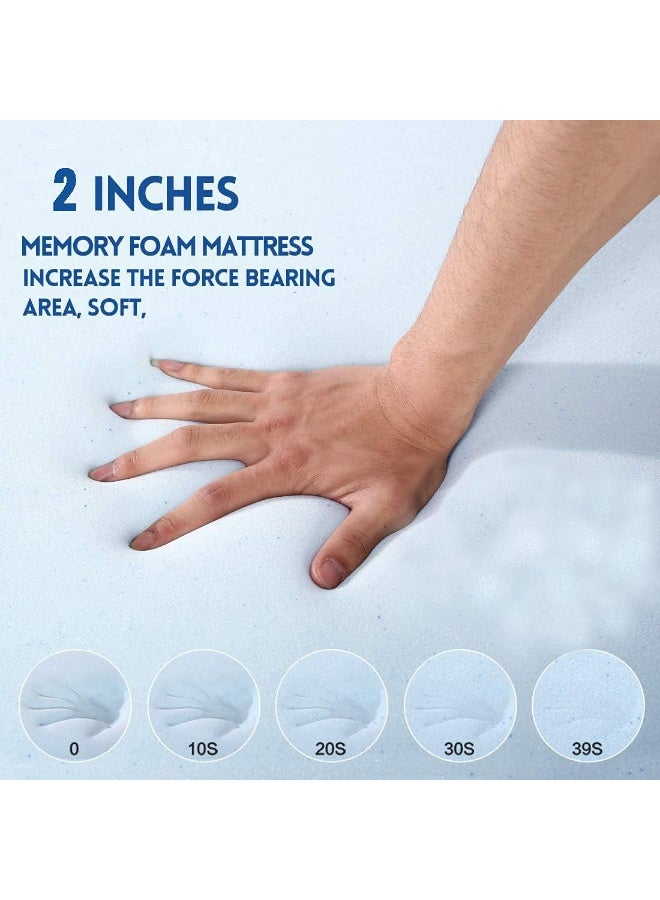 Harmony Home Memory Foam Mattress Topper – 5cm Visco Elastic | Removable Knitted Cover | Queen Size (150x190 cm) - Image 4