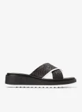 COLE HAAN Black Raffia-White