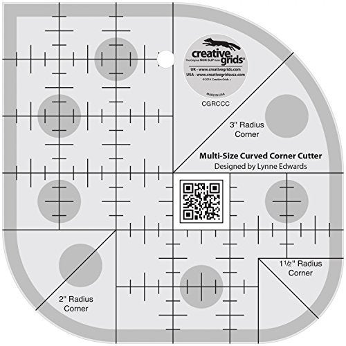 Creative Grids Curved Corner Cutter Quilt Ruler – CGRCCC – Made in USA, Non-Slip Grip Acrylic Quilting, Sewing, Crafting, Patchwork Ruler & Template - Image 5