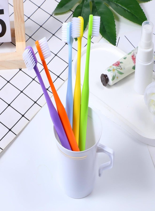 COMNICO 5 Pack Classic Manual Toothbrush Soft Bristles Clean Tooth Brush with Ergonomic Plastic Handle for Adults and Kids, Colorful - Image 5