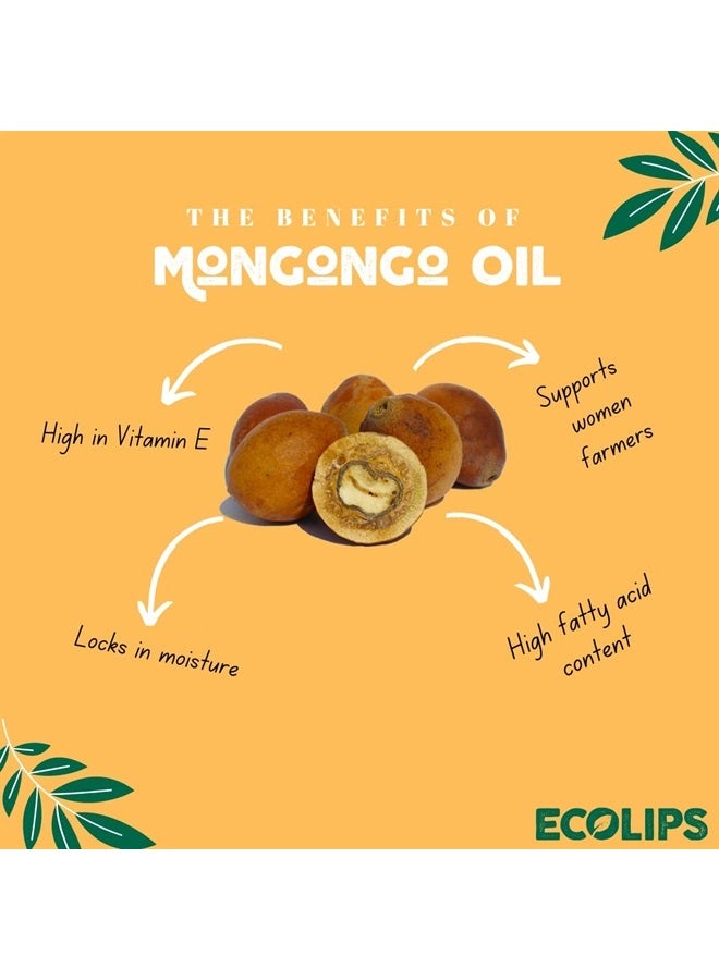 Eco Lips Mongo Kiss Organic Lip Balm 4 Pack - 100 Percent USDA Organic - Soothe, Moisturize Dry, Cracked and Chapped Lips - Made in USA (Peppermint & Vanilla Honey)