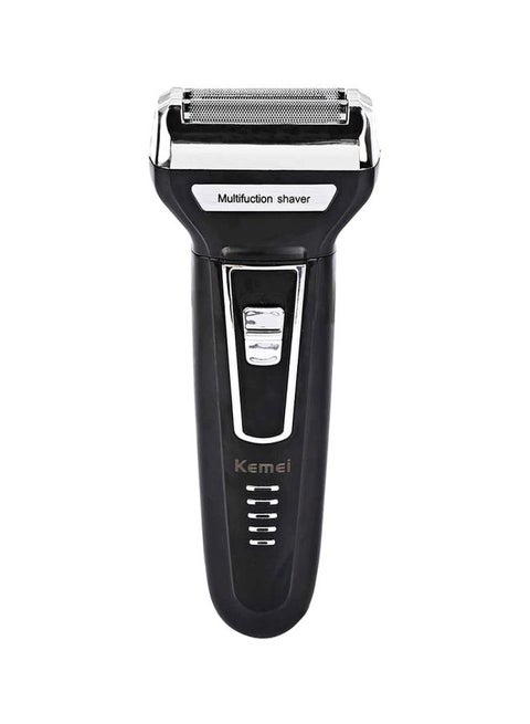 KM-6558 3 In 1 Twin Blade Reciprocating Three Blades Electric Shaver Travel Use Safe Razor Black/Silver ‎19.8x16.6x4.8cm