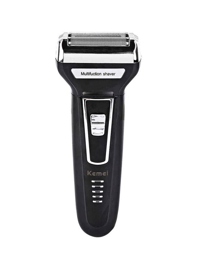 Kemei KM-6558 3 In 1 Twin Blade Reciprocating Three Blades Electric Shaver Travel Use Safe Razor Black/Silver ‎19.8x16.6x4.8cm - Image 1