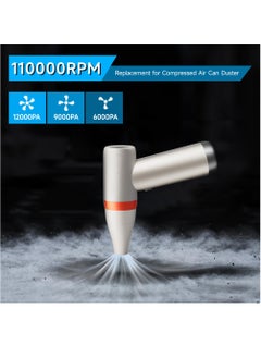 Super Electric Air Duster Air Blower 110000RPM Portable Hand Held Duster for Dusting Cleaning Rechargeable Mini Jet Fan Air Duster 33m/s Wind Speed Blower for Keyboard PC Other Electronics  - Image 2