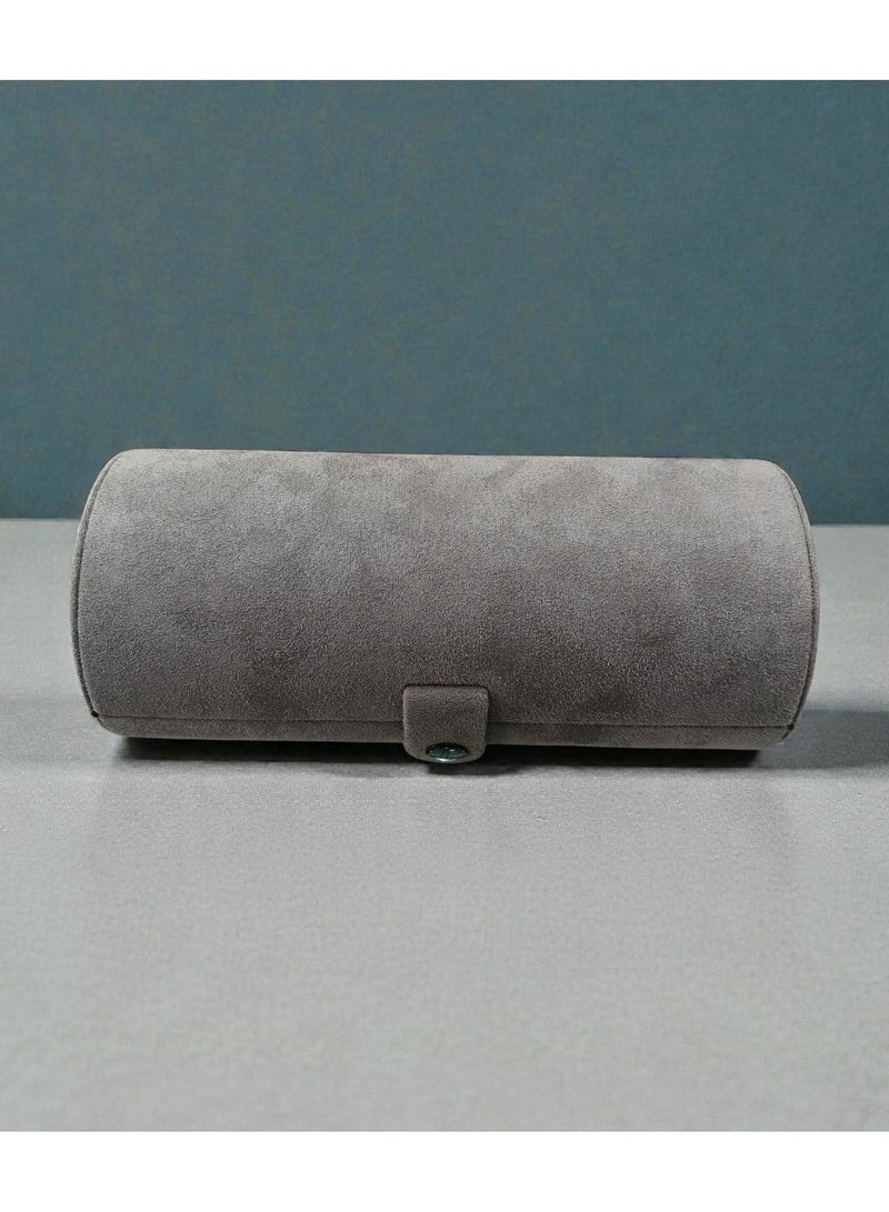 AL SERAJ JEWELLERY BOX LLC AL SERAJ Grey Suede Bangle Box Organizer | Pipe Style Bracelet & Bangle Storage Case | Soft Velvet Jewelry Folder Box | 20 cm Long Portable Jewellery Box - Image 4