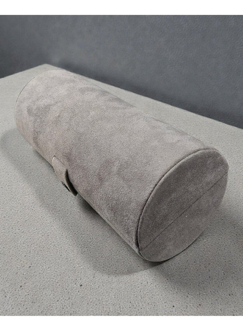 AL SERAJ JEWELLERY BOX LLC AL SERAJ Grey Suede Bangle Box Organizer | Pipe Style Bracelet & Bangle Storage Case | Soft Velvet Jewelry Folder Box | 20 cm Long Portable Jewellery Box - Image 5