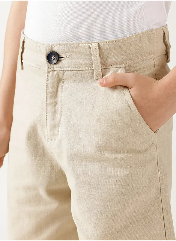 ون فرايدي One Friday Boys Beige Regular Fit Solid Shorts