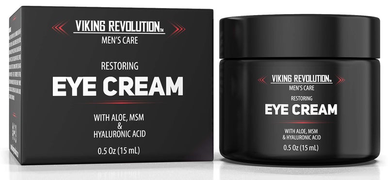 Viking Revolution Mens Eye Cream Natural AntiAging Dark Circle Treatment Reduces Puffiness Crowsfeet 6ml