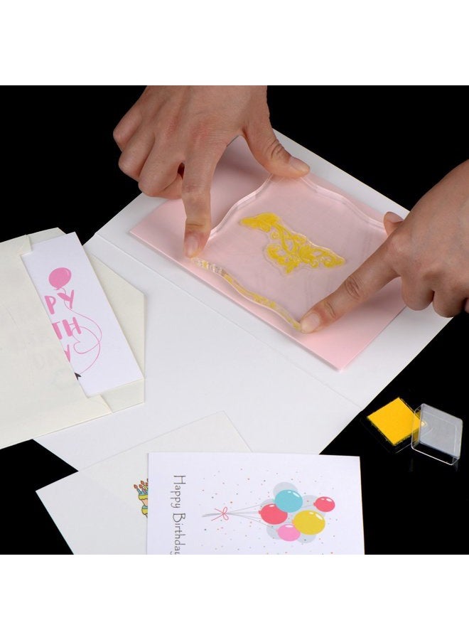 Whaline 4 Pieces Stamp Blocks with Grid and Grip, Acrylic Clear Stamping Blocks Set Essential Stamping Tools for Scrapbooking Crafts Making - Image 5