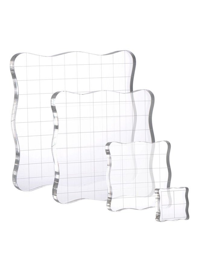 Whaline 4 Pieces Stamp Blocks with Grid and Grip, Acrylic Clear Stamping Blocks Set Essential Stamping Tools for Scrapbooking Crafts Making - Image 1