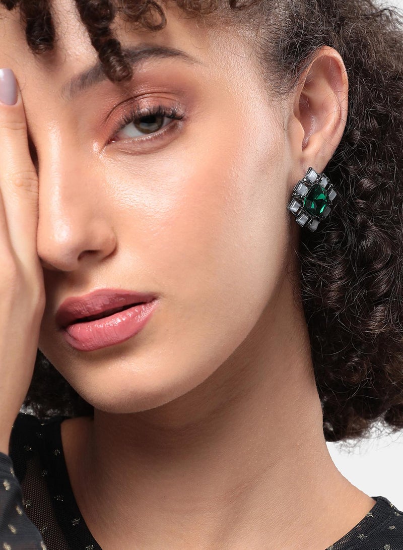 SOHI Emerald Soiree Artificial Stud Earring Jewellery - Image 1