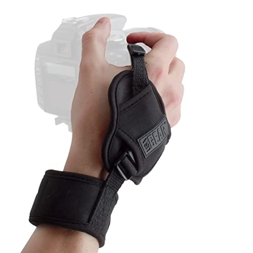 USA GEAR DualGRIP Professional Grip Camera Wrist Hand Strap with Neoprene Design and Metal Plate - Compatible with Canon, Fujifilm, Nikon, Sony, and more DSLR, Mirrorless, Point & Shoot Camera (Black) - Image 1