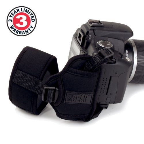 USA GEAR DualGRIP Professional Grip Camera Wrist Hand Strap with Neoprene Design and Metal Plate - Compatible with Canon, Fujifilm, Nikon, Sony, and more DSLR, Mirrorless, Point & Shoot Camera (Black) - Image 2