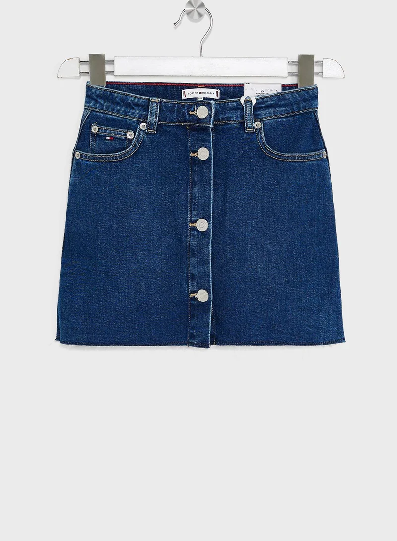 TOMMY HILFIGER Kids Denim Button Through Skirt