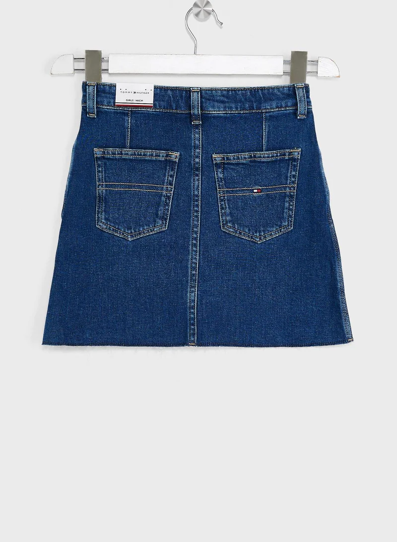 TOMMY HILFIGER Kids Denim Button Through Skirt
