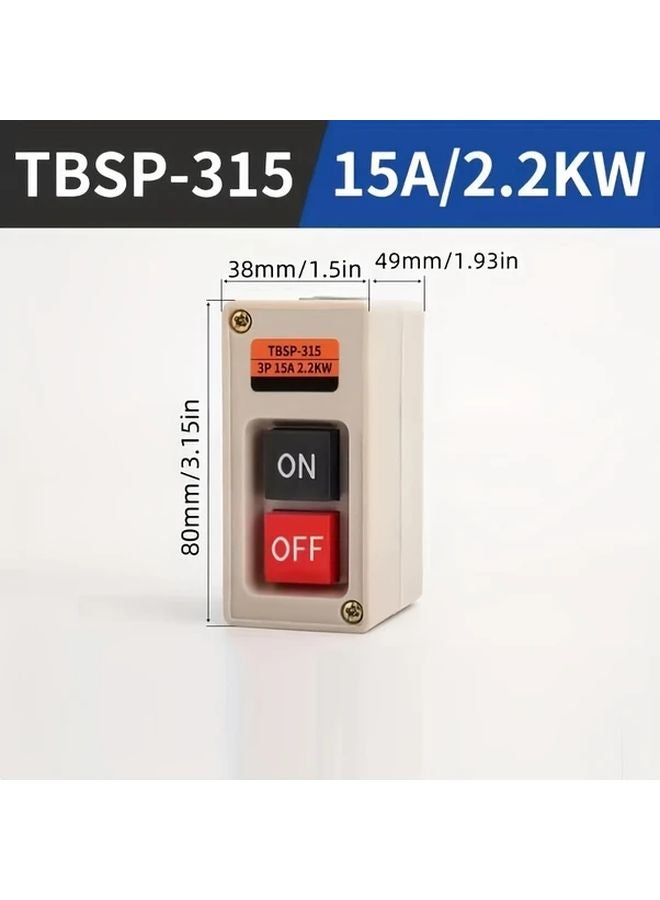 TBSP 315 زر تشغيل محرك ثلاثي الطور مع زر إيقاف طوارئ 85 فولت إلى 265 فولت جهد واسع - Image 1